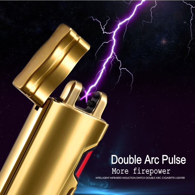 Αντιανεμικός X Arc Αναπτήρας Διπλής Ακτίνας με Laser Ανάφλεξης - Double Plasma Arc Lighter USB